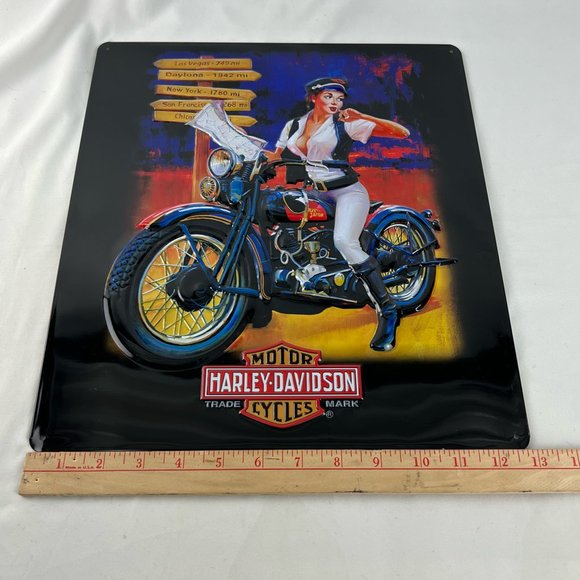 HARLEY DAVIDSON Motorcycles Woman Crossroads Metal Sign 2009 - Picture 4 of 8